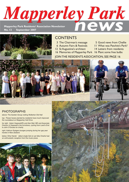 Mapperley Park Residents’ Association Newsletter News No
