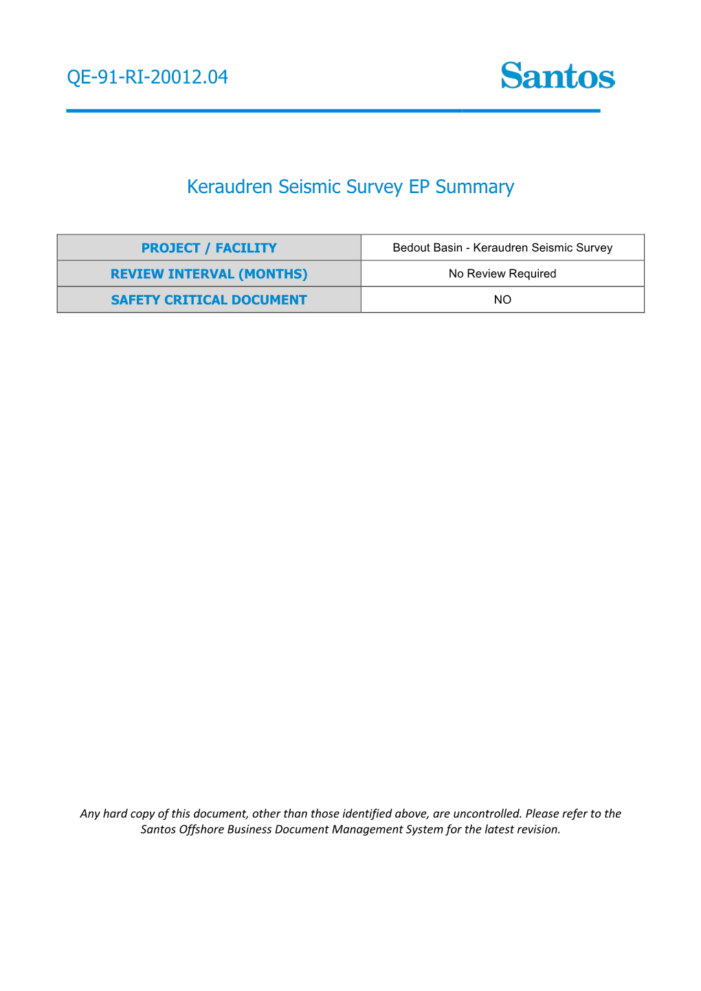 QE-91-RI-20012.04 Keraudren Seismic Survey EP Summary