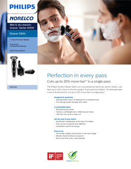 S9311/84 Philips Wet & Dry Electric Shaver, Series 9000 with Smartclean System and Shave Wet Or