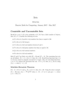 Countable and Uncountable Sets