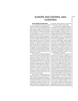 Europe and Central Asia Overview