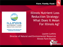 The Nutrient Loss Reduction Strategy