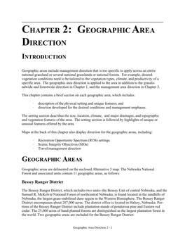 Chapter 2: Geographic Area Direction