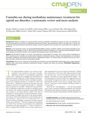 Cannabis Use During Methadone Maintenance Treatment for Opioid Use Disorder: a Systematic Review and Meta-Analysis