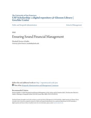 Ensuring Sound Financial Management Elizabeth Norton-Schaffer University of San Francisco, Enschaffer@Usfca.Edu