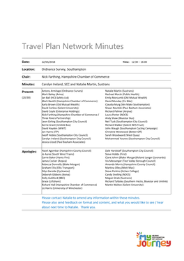 Travel Plan Network Minutes