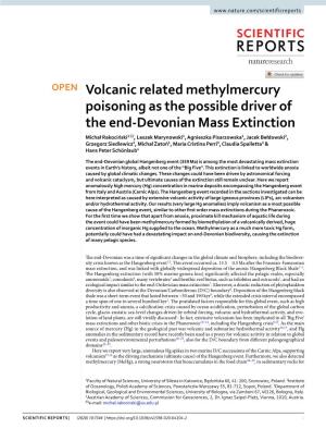 Volcanic Related Methylmercury Poisoning As the Possible Driver Of