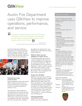 Austin Fire Department Uses Qlikview to Improve Operations, Performance