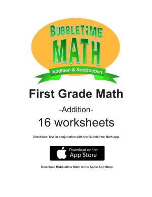 First Grade Math 16 Worksheets