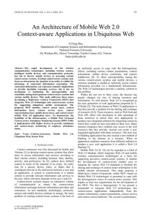 An Architecture of Mobile Web 2.0 Context-Aware Applications in Ubiquitous Web