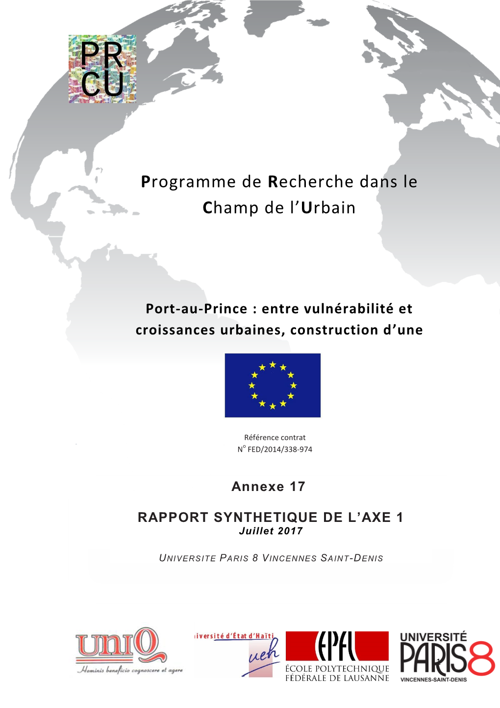 Programme De Recherche Dans Le Champ De L'urbain