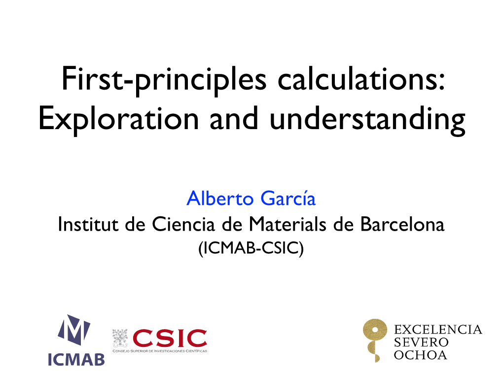 Role of First-Principles Calculations