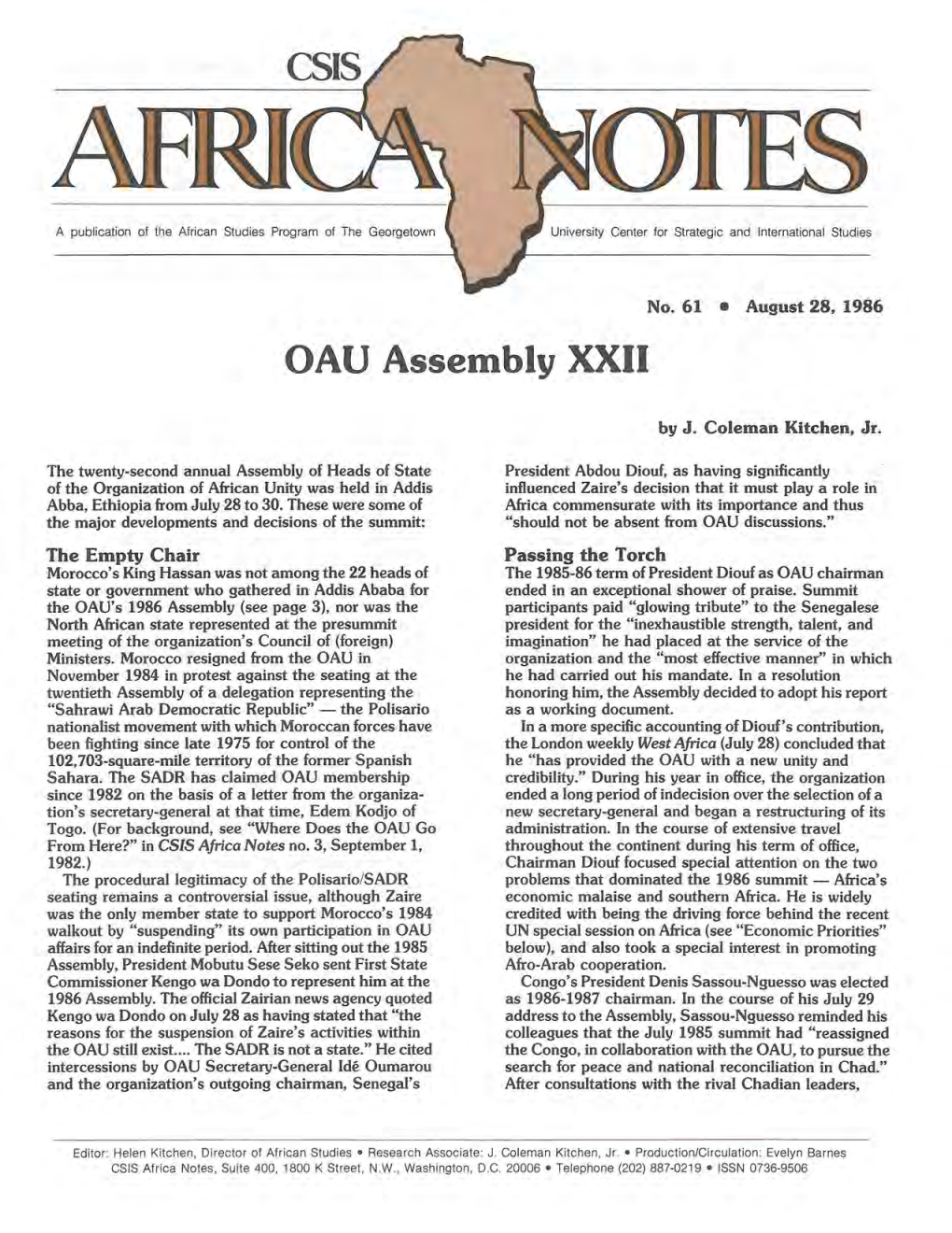 OAU Assembly XXII