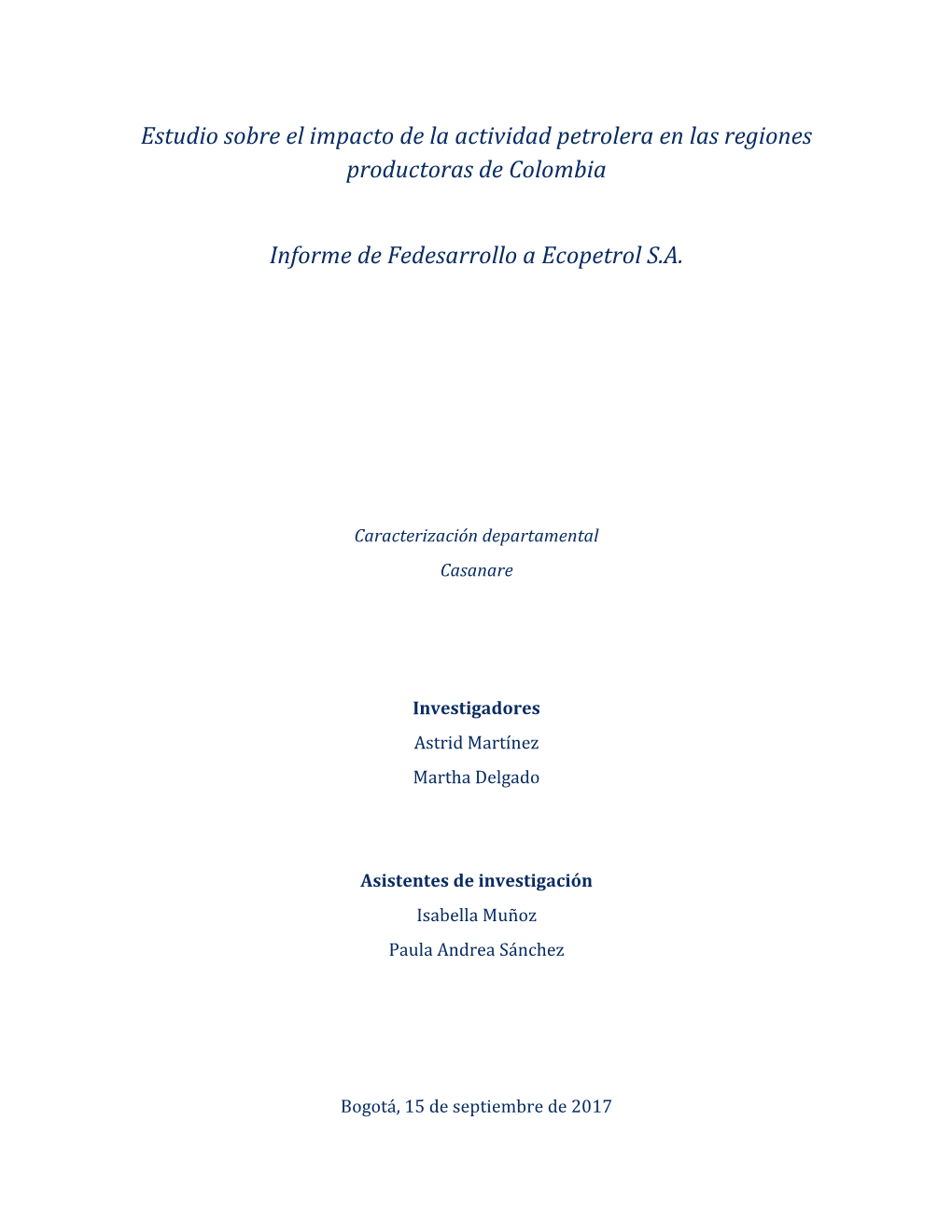 Caracterización Departamental Casanare