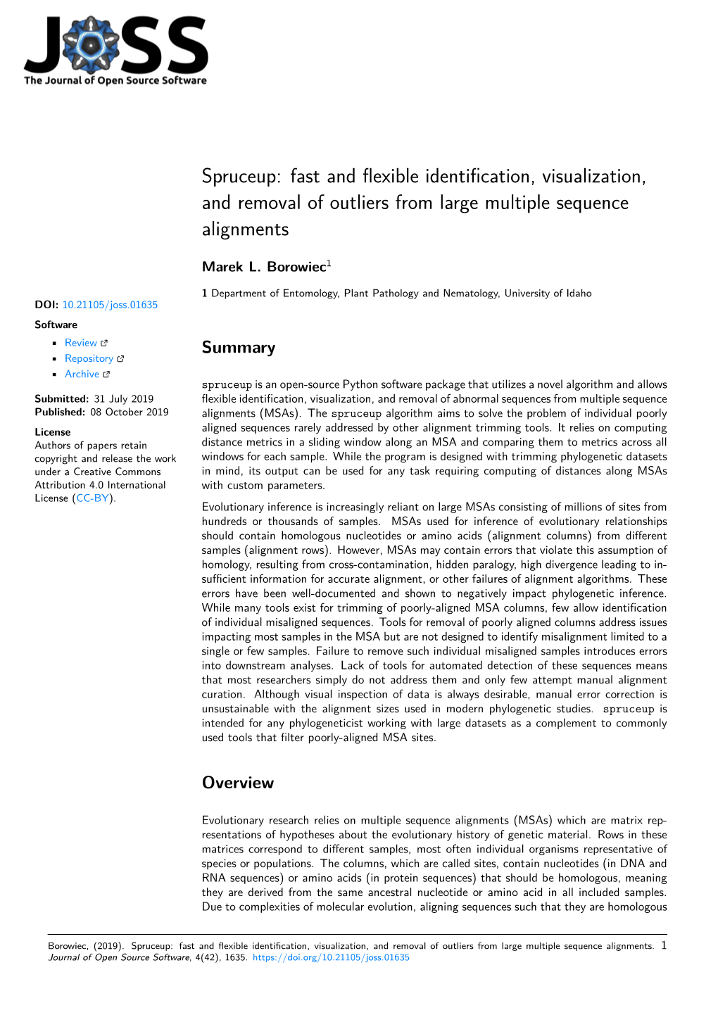 Spruceup: Fast and Flexible Identification, Visualization, and Removal of Outliers from Large Multiple Sequence Alignments