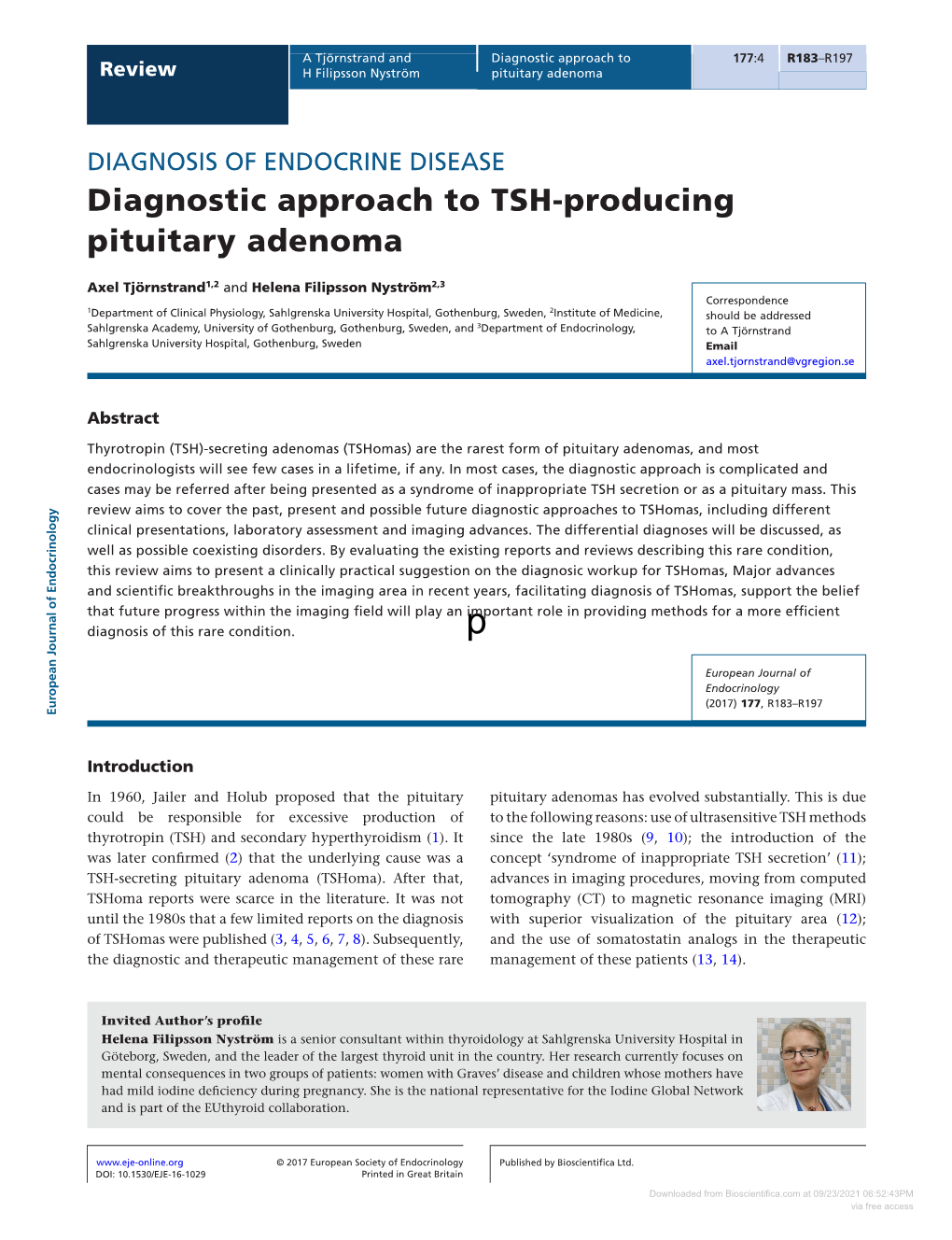 Diagnostic Approach to TSH-Producing Pituitary Adenoma