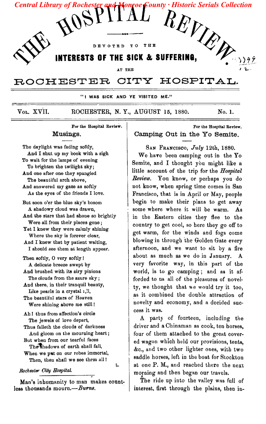 Interests of the Sick & Suffering, Rochester City