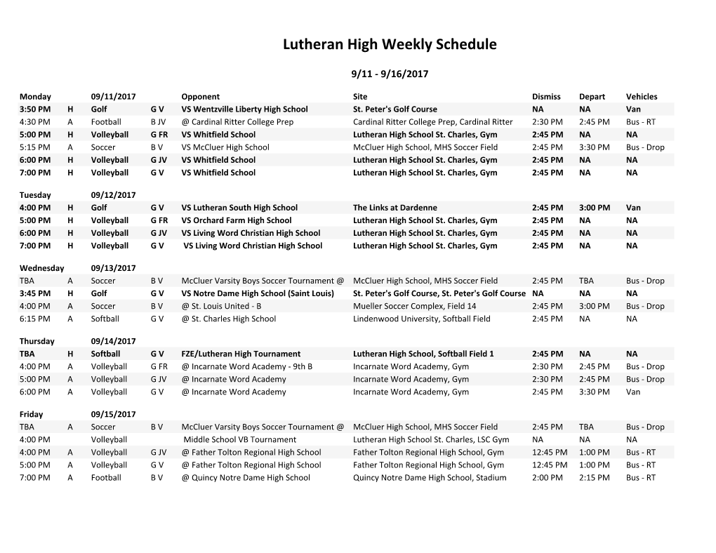 LHS Weekly Schedule 9.11