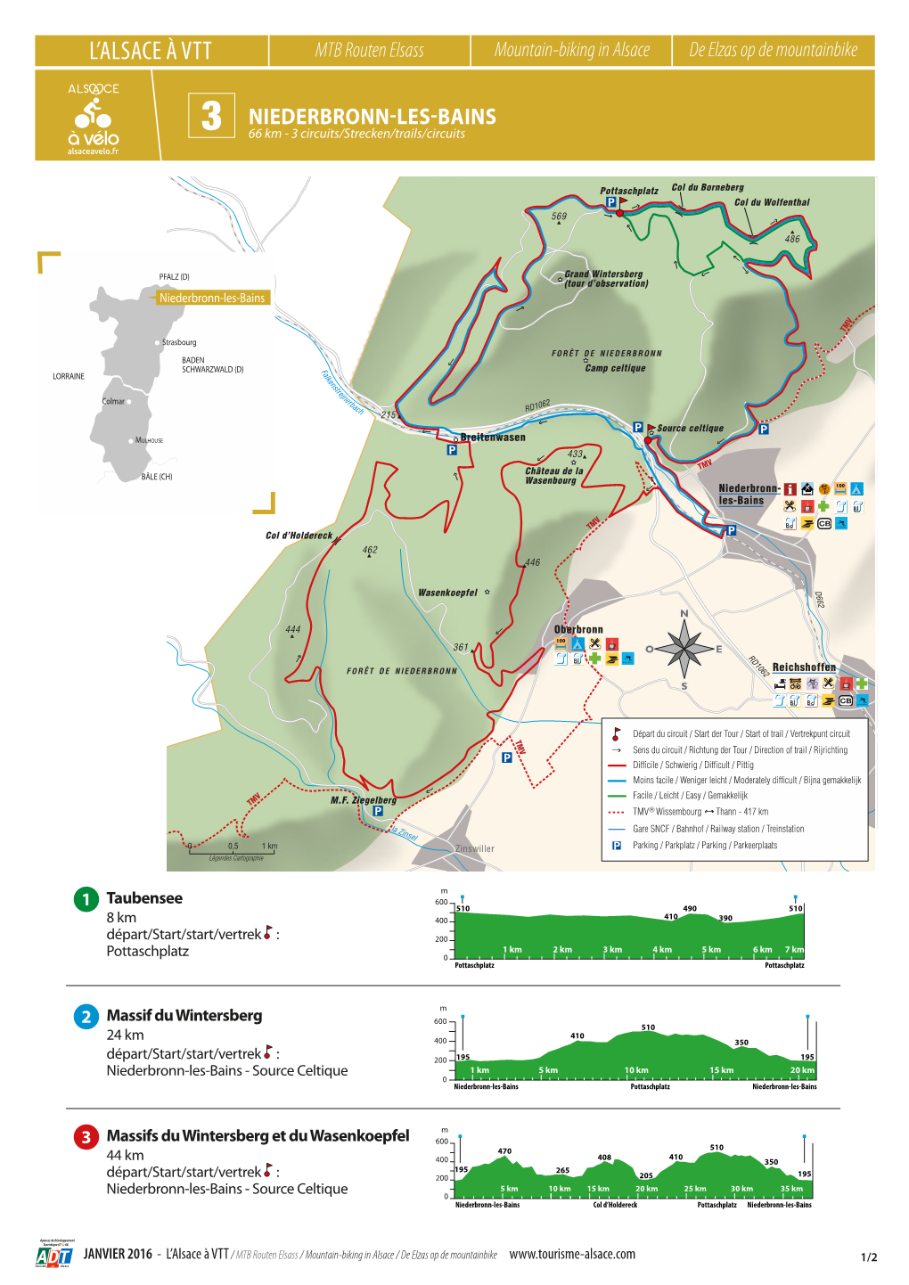 NIEDERBRONN-LES-BAINS 3 66 Km - 3 Circuits/Strecken/Trails/Circuits Alsaceavelo.Fr