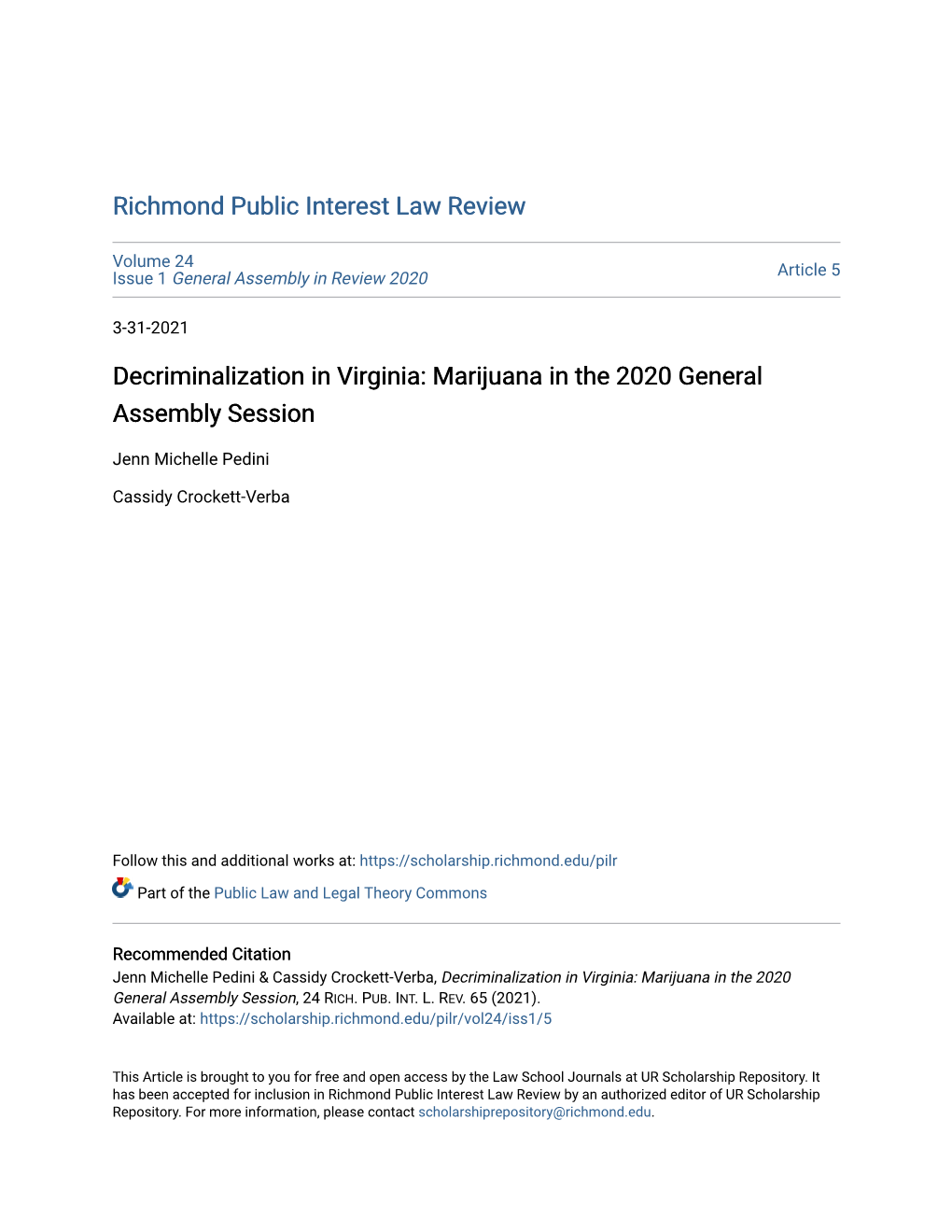 Decriminalization in Virginia: Marijuana in the 2020 General Assembly Session