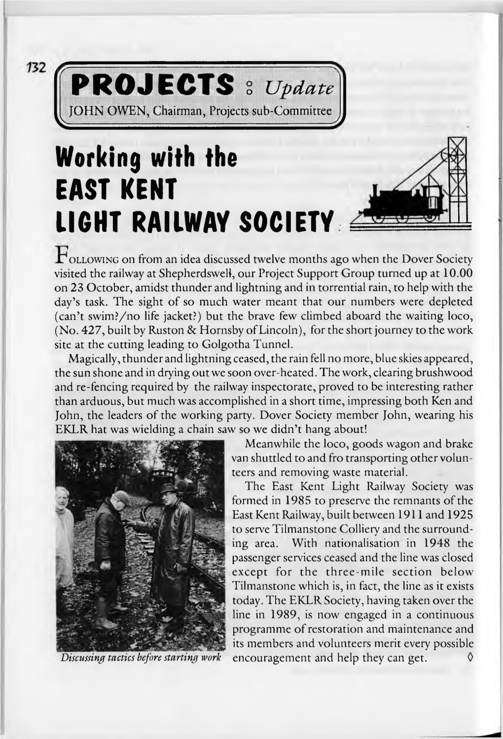 Working with the EAST KENT LIGHT RAILWAY SOCIETY