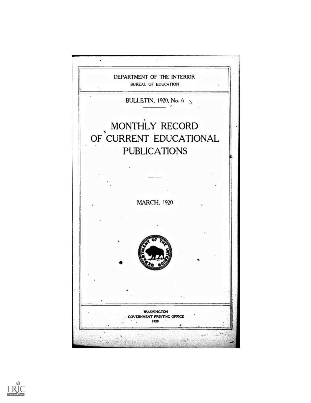 Monthly Record of Current Educational Publications