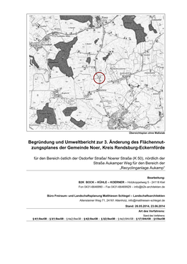 Zungsplanes Der Gemeinde Noer, Kreis Rendsburg-Eckernförde