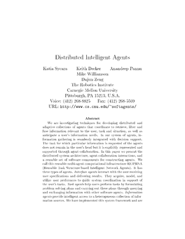 Distributed Intelligent Agents