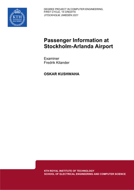 Passenger Information at Stockholm-Arlanda Airport