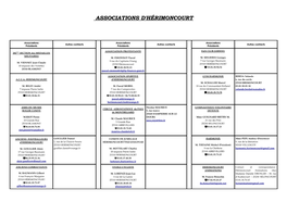Liste Des Associations D'herimoncourt