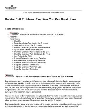 Rotator Cuff Problems: Exercises You Can Do at Home