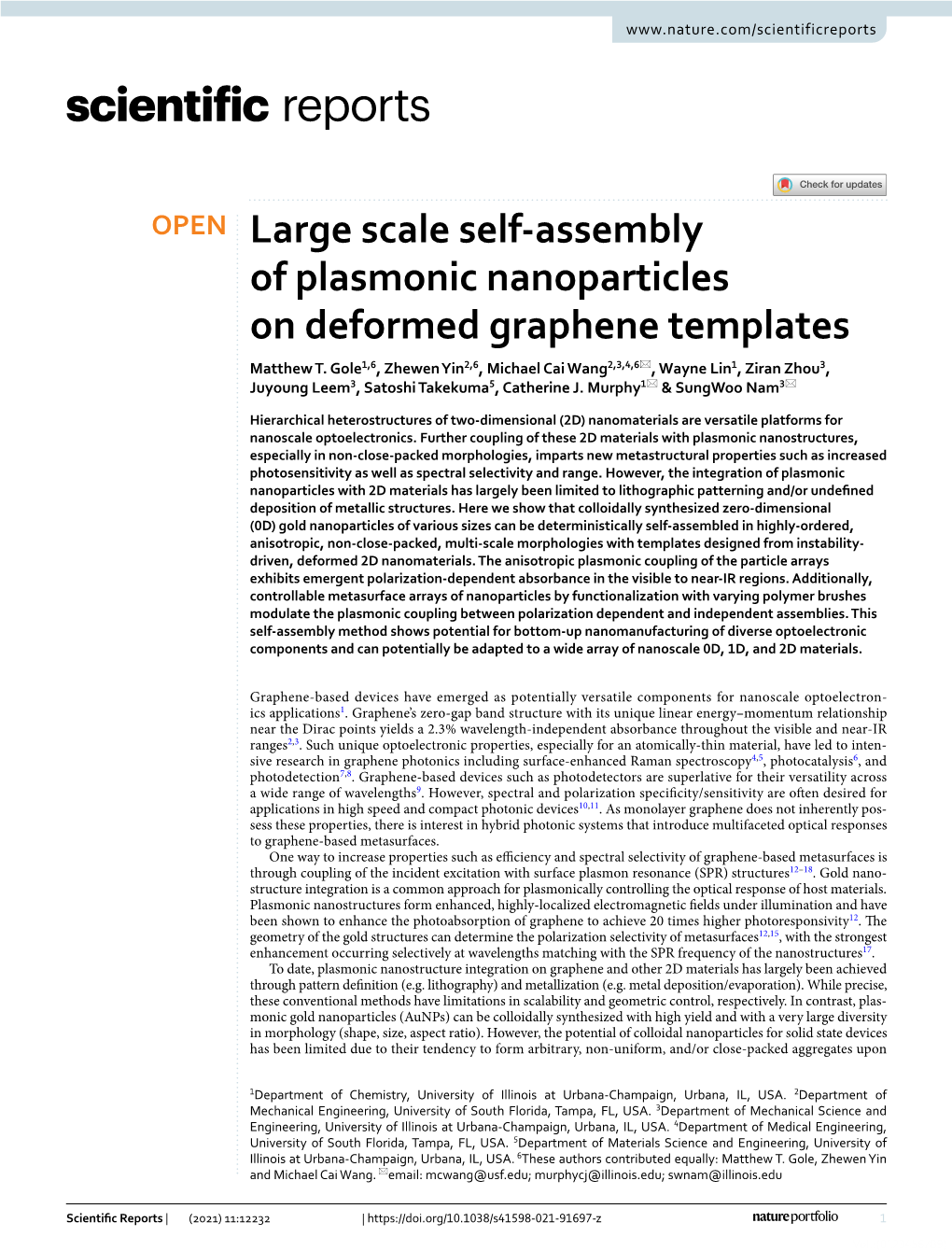 Large Scale Self-Assembly of Plasmonic Nanoparticles On