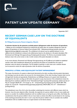 Patent Law Update Germany