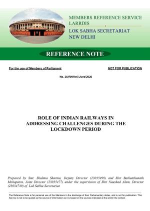 Role of Indian Railways in Addressing The