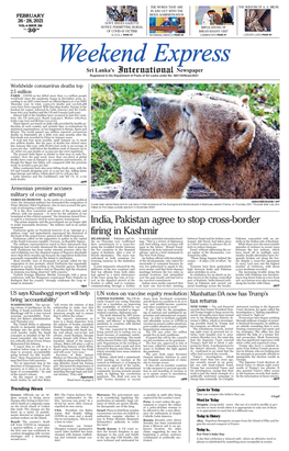 India, Pakistan Agree to Stop Cross-Border Firing in Kashmir