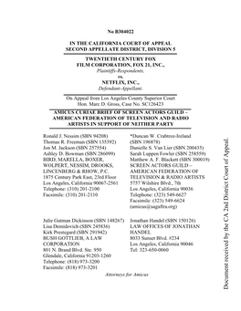 Document Received by the CA 2Nd District Court of Appeal