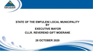 State of the Emfuleni Local Municipality by Executive Mayor Cllr. Reverend Gift Moerane