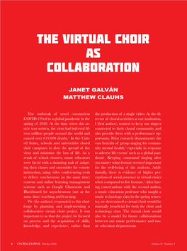The Virtual Choir As Collaboration