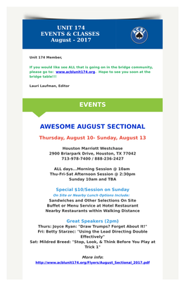 Events Awesome August Sectional