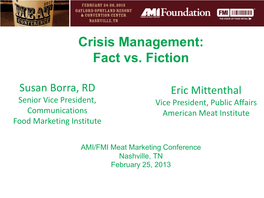 Crisis Management: Fact Vs