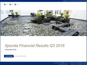 Sponda Financial Results Q3 2016 4 November 2016 1