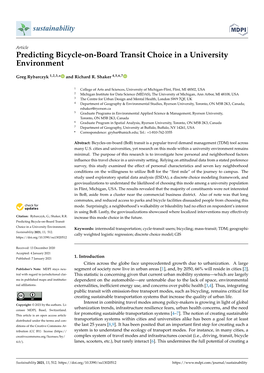 Predicting Bicycle-On-Board Transit Choice in a University Environment