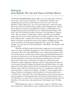 Phil Furia from Skylark: the Life and Times of Johnny Mercer