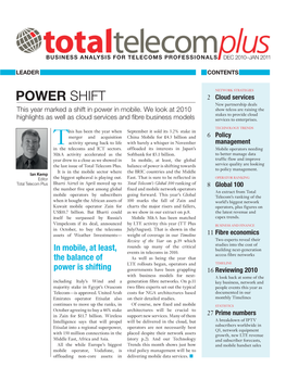 POWER SHIFT 2 Cloud Services New Partnership Deals This Year Marked a Shift in Power in Mobile