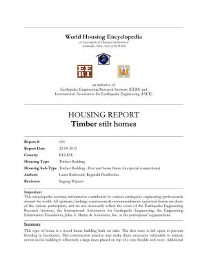 HOUSING REPORT Timber Stilt Homes
