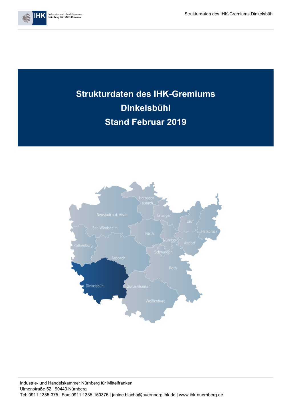 Strukturdaten Des IHK-Gremiums Dinkelsbühl Stand Februar 2019