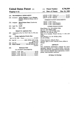 United States Patent (19) 11 Patent Number: 4,746,509 Haggiage Et Al
