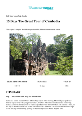 15 Days the Great Tour of Cambodia
