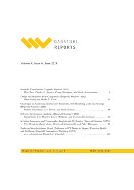 Dagstuhl Reports, Vol. 4, Issue 6, Pp