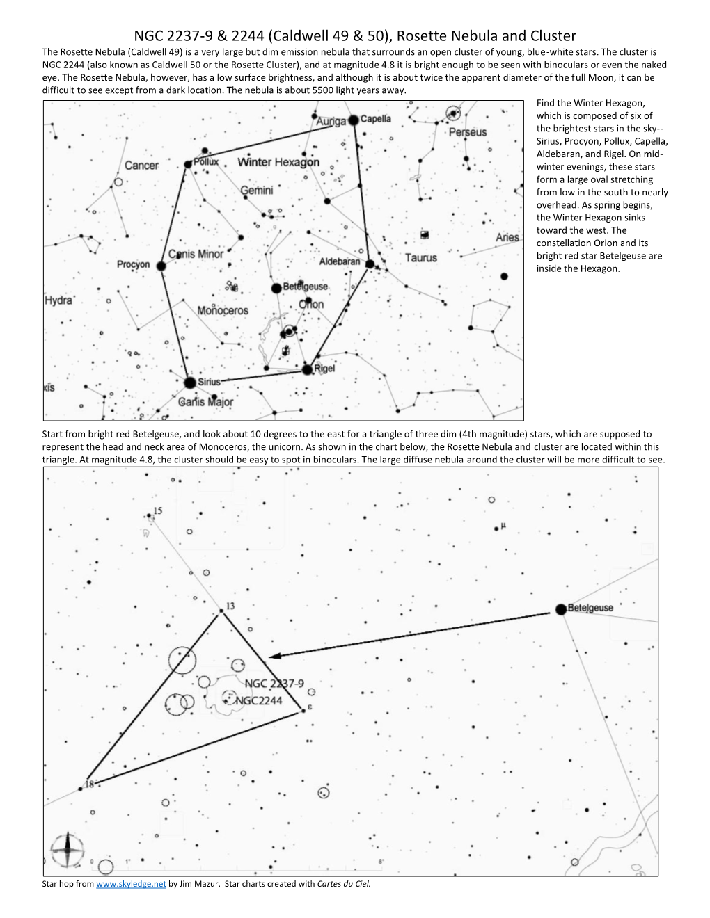 NGC 2237-9 & 2244 (Caldwell 49 & 50), Rosette Nebula and Cluster